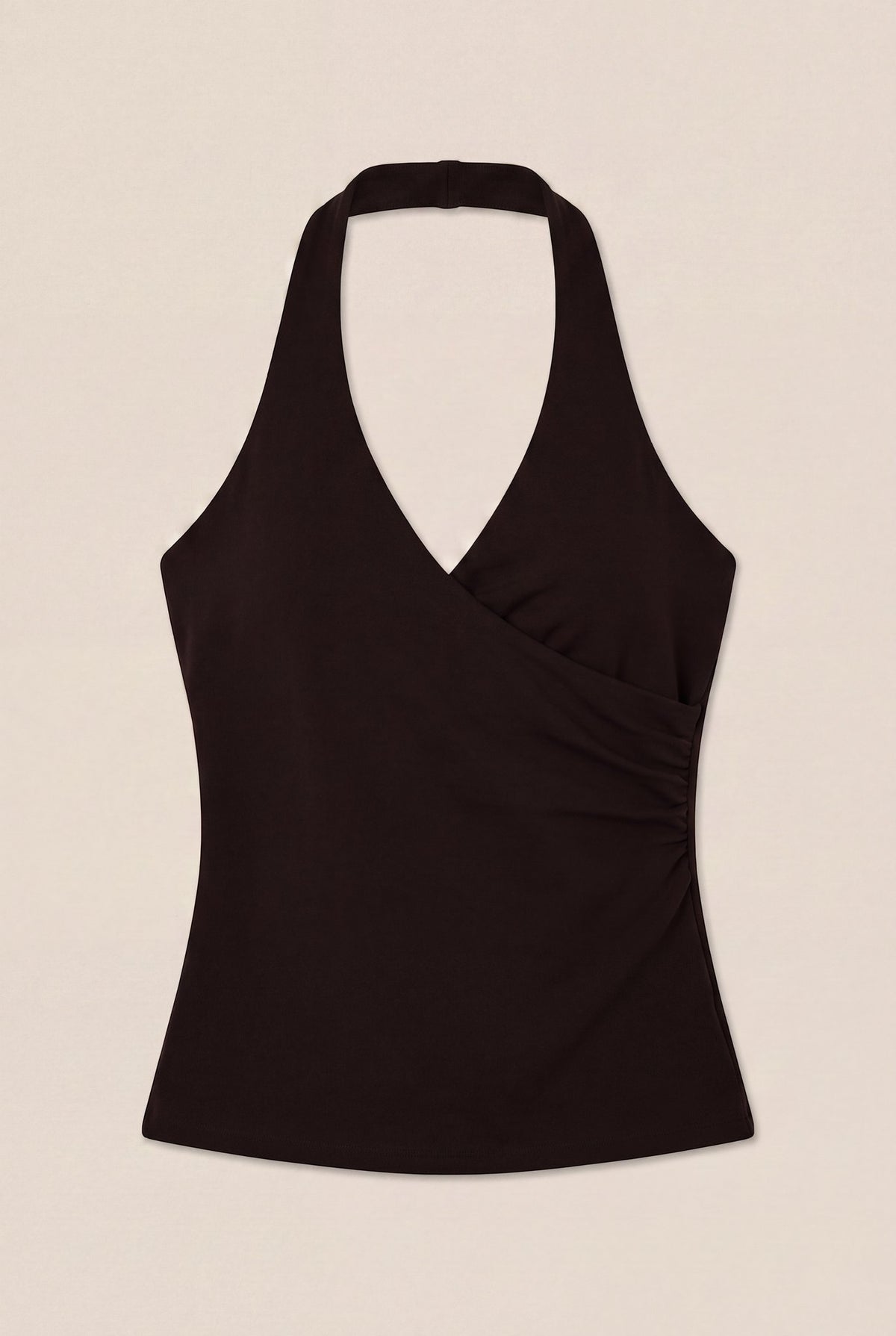 Routine Crossed Top in Dark Mocha - flat lay