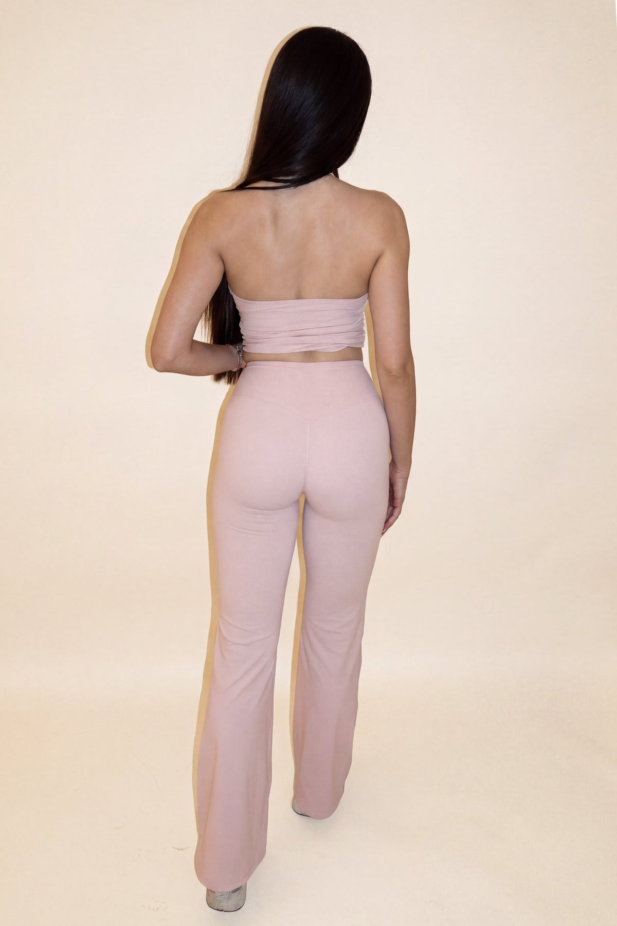 Routine Flared Pants in Ballerina Blush - back view