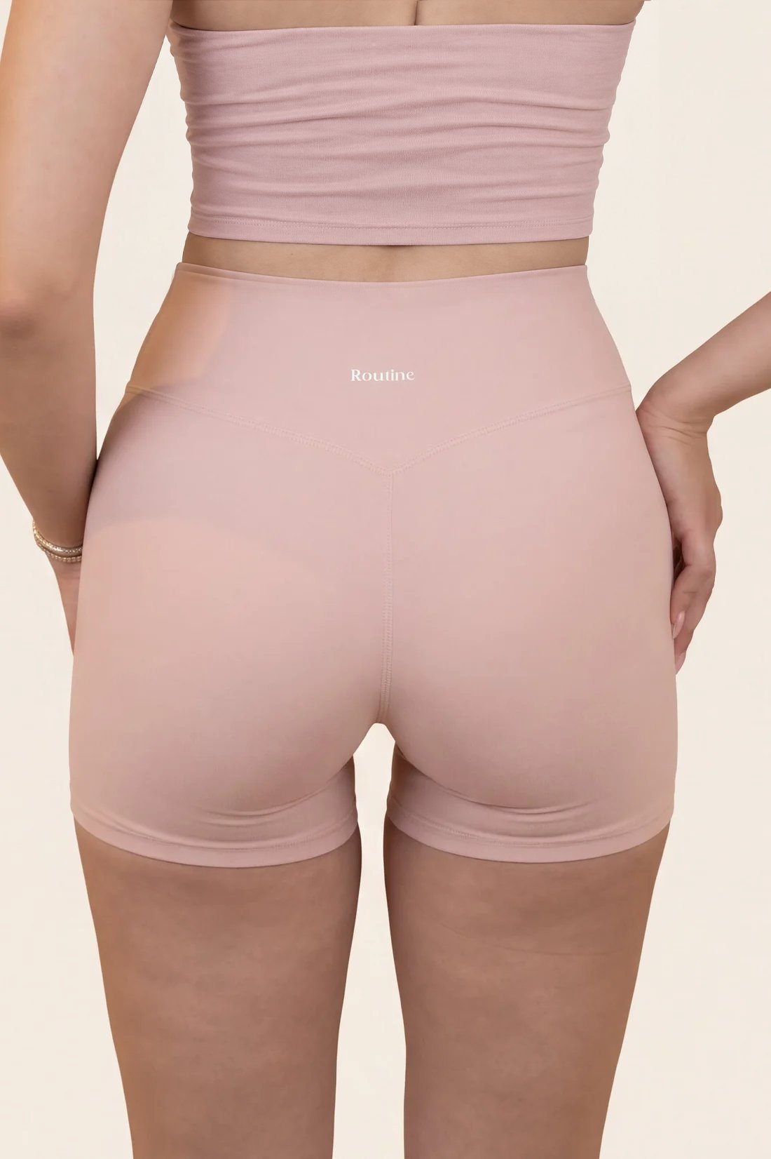 Routine Short in Ballerina Blush - back waistband detail